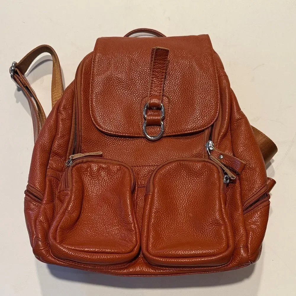 Chic Brown Leather Backpack